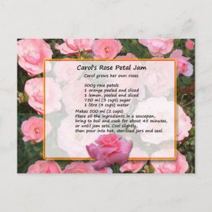 Carol's Roos Petal Jam Recipe Briefkaart