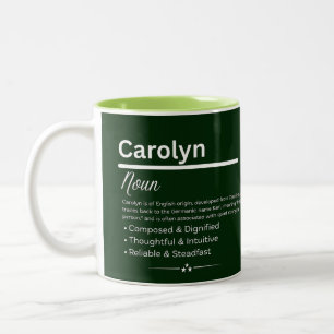 Carolyn Gepersonaliseerde Meisjesnaam Betekenis Ko Tweekleurige Koffiemok