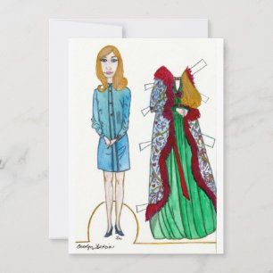 Carolyn Paper Doll Kaart