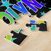 "CAROLYN" voornaam, geun "HAPPY BIRTHDAY" Legpuzzel (Zijkant)