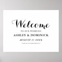 Carolyna Calligraphy Elegant Welcome Wedding Sign