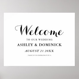Carolyna Calligraphy Elegant Welcome Wedding Sign Poster