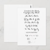 Carolyna Pro Black - Zazzle Font Sampler Sheet Briefkaart (Voorkant / Achterkant)