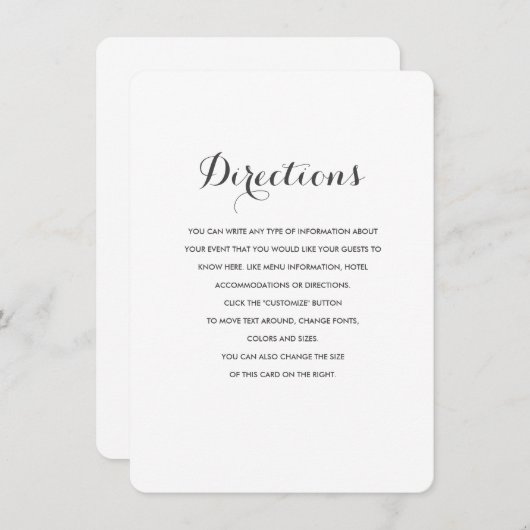 Carolyna Wedding Insert Informatiekaartje (Voorkant / Achterkant)