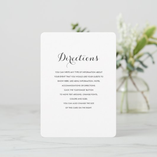 Carolyna Wedding Insert Informatiekaartje (Staand voorkant)