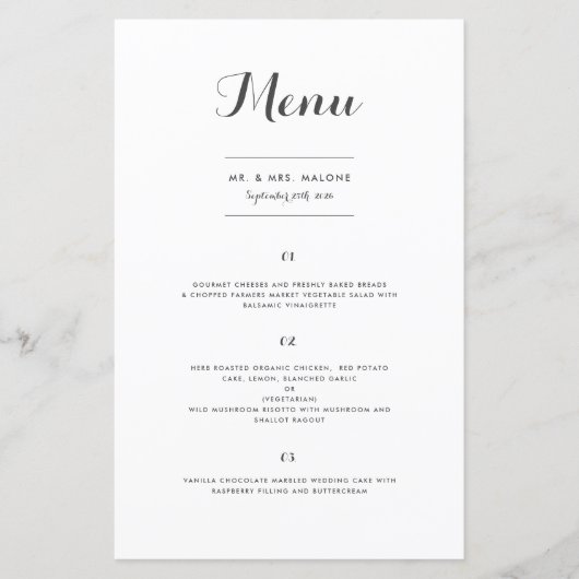 Carolyna Wedding-menu (Voorkant)