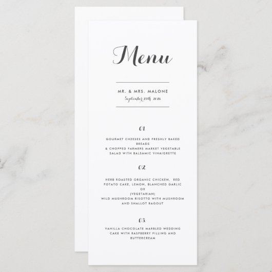 Carolyna Wedding-menu Menu (Voorkant / Achterkant)