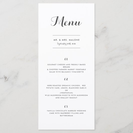 Carolyna Wedding-menu Menu (Voorkant)