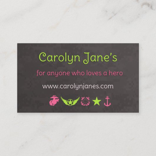 Carolyn's nieuwe Visitekaartjes (Voorkant)