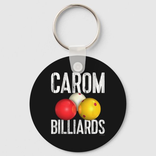 Carom Biljart Shirt - Cool Distressed tekst Sleutelhanger (Voorkant)
