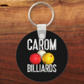 Carom Biljart Shirt - Cool Distressed tekst Sleutelhanger (Voorkant)