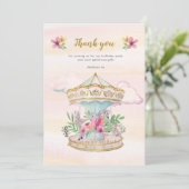 Carousel Birthday, dank je briefje Kaart (Staand voorkant)