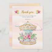 Carousel Birthday, dank je briefje Kaart (Voorkant / Achterkant)