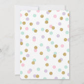 Carousel Birthday Invitation Floral Pink Mint Gold Kaart (Achterkant)