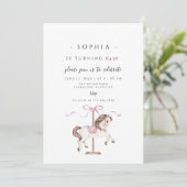 Carousel Birthday Invitation Kaart (Staand voorkant)
