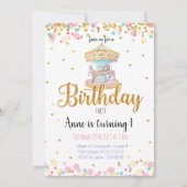 Carousel Birthday Invitation Kaart (Voorkant)