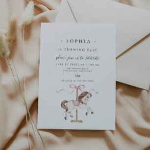 Carousel Birthday Invitation Kaart