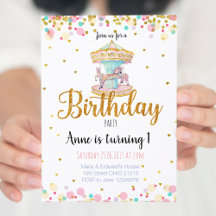 Carousel Birthday Invitation