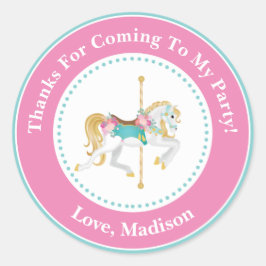 Carousel Birthday Party Favor Stickers