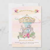 Carousel Birthday party Invitation Kaart (Voorkant)