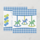 Carousel Birthday Party Invitation Kaart (Voorkant / Achterkant)