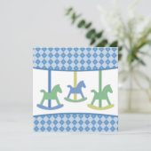 Carousel Birthday Party Invitation Kaart (Staand voorkant)