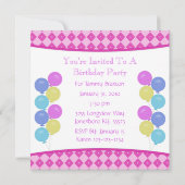 Carousel Birthday Party Invitation Kaart (Achterkant)