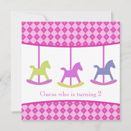Carousel Birthday Party Invitation Kaart (Voorkant)