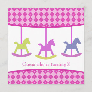 Carousel Birthday Party Invitation Kaart
