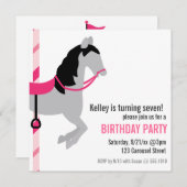 Carousel Birthday Party Invitation Kaart (Voorkant / Achterkant)