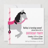 Carousel Birthday Party Invitation Kaart (Voorkant)