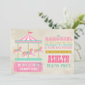 Carousel Birthday Party Kaart (Staand voorkant)