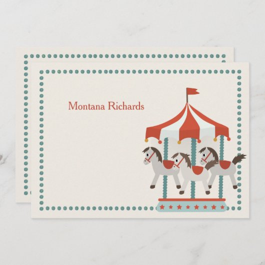 Carousel Dank u, Notecard Notitiekaartje (Voorkant / Achterkant)