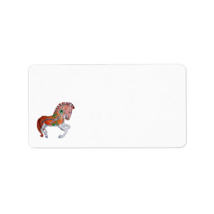 Carousel Dier Quagga Zebra Adreslabels Etiket