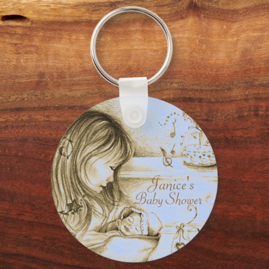 Carousel Dreams  Blue Button Sleutelhanger (Voorkant)