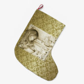  Carousel Dreams Gold Damask Grote Kerstsok (Voorkant (Hangend))