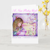 Carousel Dreams New Baby Girl Wenskaart Kaart (Gele Bloem)