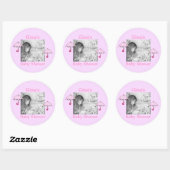 Carousel Dreams Pink Umbrella Round Stickers (Vel)