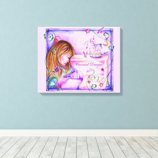 Carousel Dreams Stretched Canvas Print (Insitu (Houten vloer))