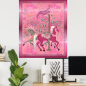 Carousel Dromen Nursery Kinderkunstwerk Poster (Thuiskantoor)
