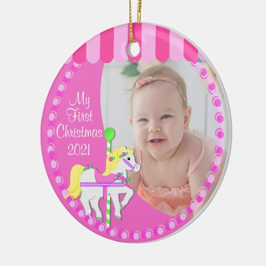 Carousel First Kerstmis Keramisch Ornament (Links)