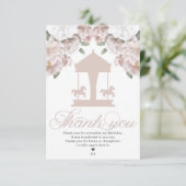 Carousel Floral Soft Pink Birthday Bedankkaart (Staand voorkant)