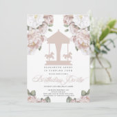 Carousel Floral Soft Pink Birthday Kaart (Staand voorkant)