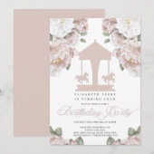 Carousel Floral Soft Pink Birthday Kaart (Voorkant / Achterkant)