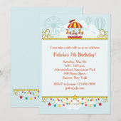 Carousel Fun Invitation Kaart (Voorkant / Achterkant)