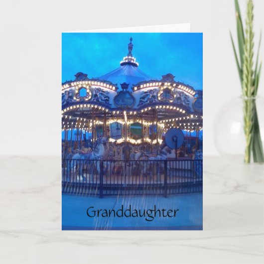 " CAROUSEL" HAPPY BIRTHDAY GRANDDAUGHTER KAART (Voorkant)