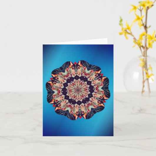 Carousel Horse Abstract Art Note Kaart (Gele Bloem)