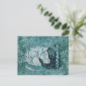 Carousel Horse Aquamarine Briefkaart (Staand voorkant)