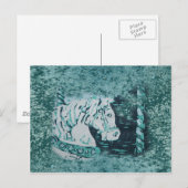Carousel Horse Aquamarine Briefkaart (Voorkant / Achterkant)