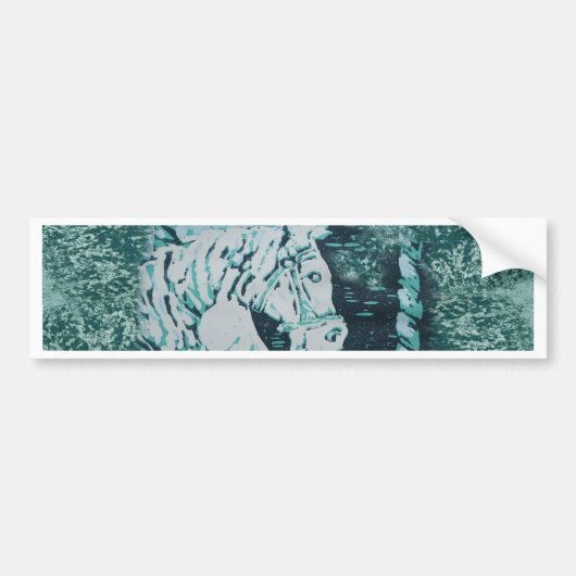 Carousel Horse Aquamarine Bumpersticker (Voorkant)